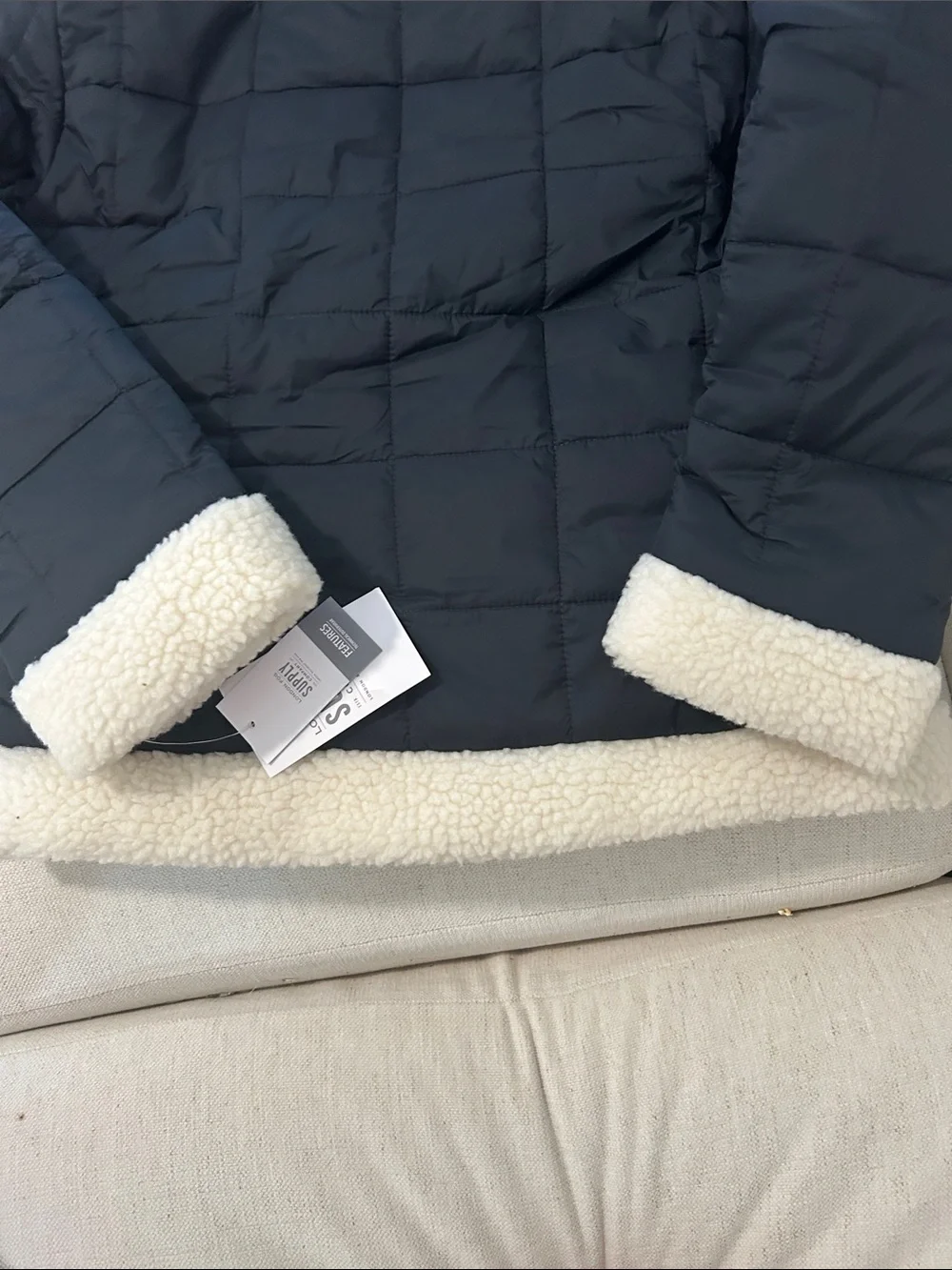 LONDON FOG Girls Heavyweight Sherpa jacket, Black, Large 14-16, NWT